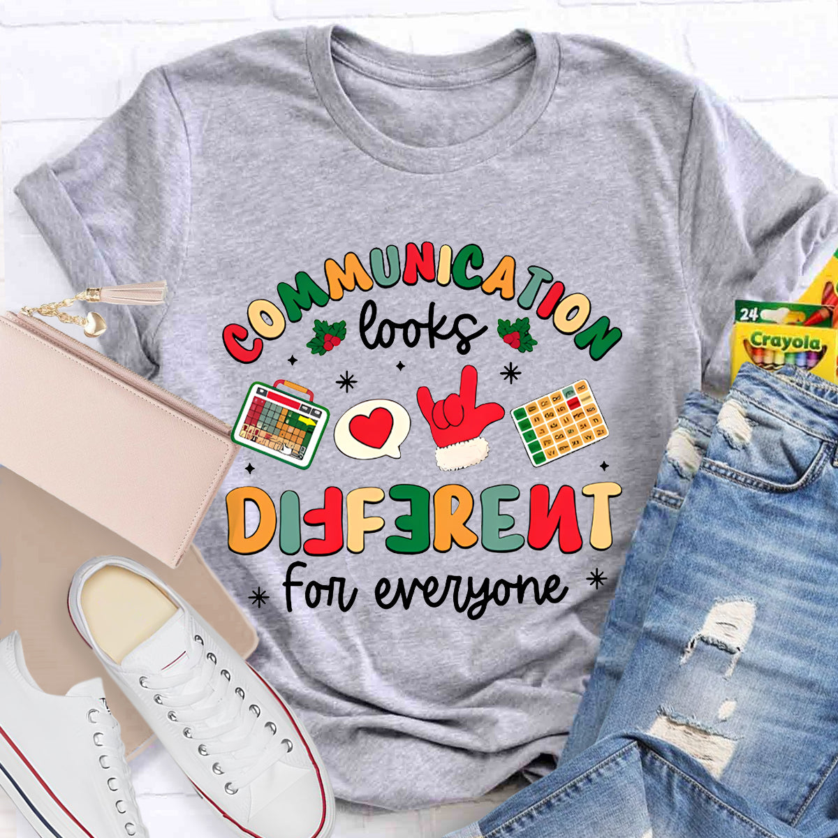 Communication Looks Different For Everyone Merry Christmas T-shirt