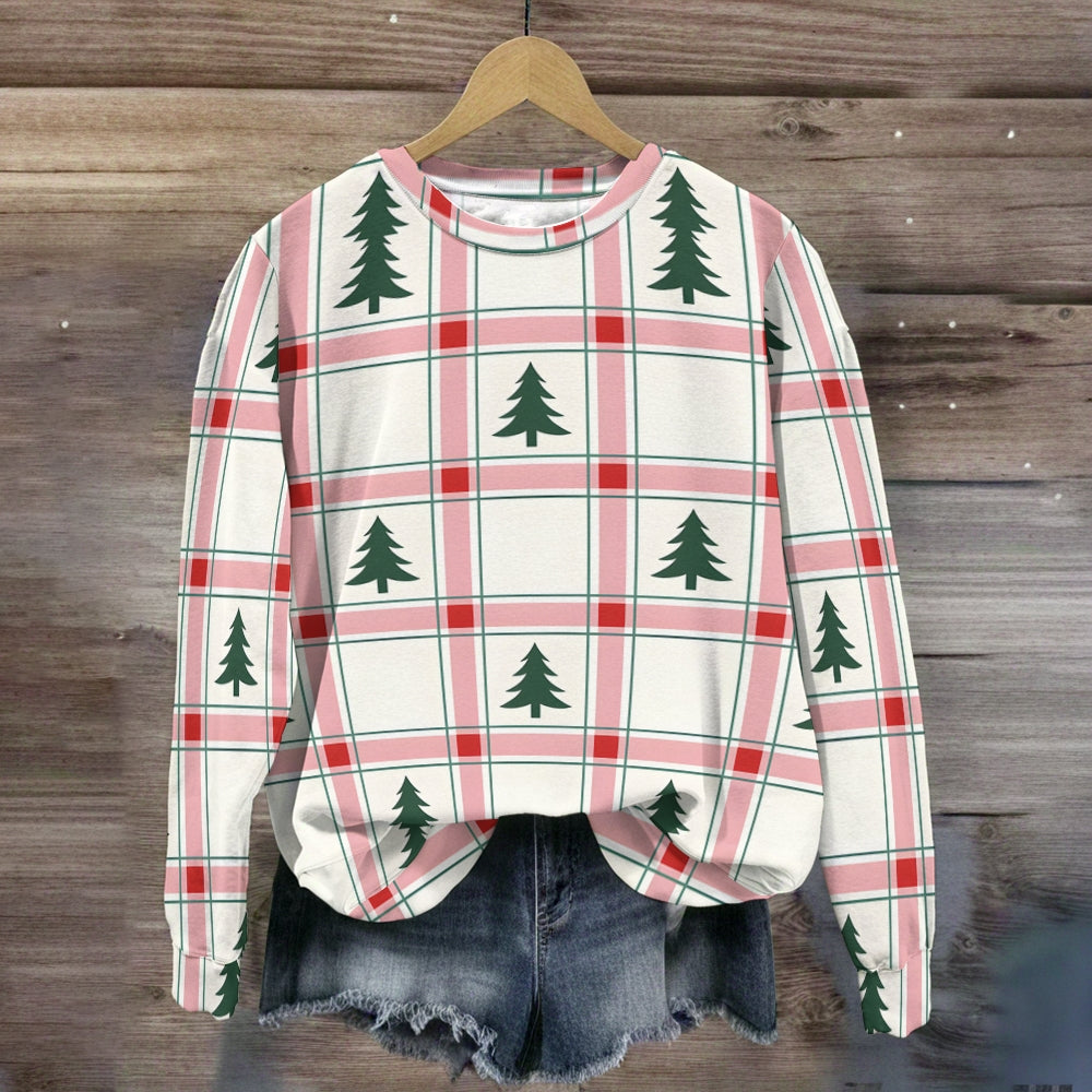 Check board Christmas Tree Sweatshirt