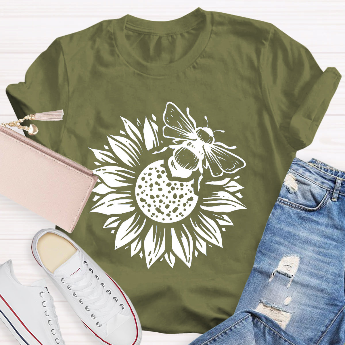 Bee Kind Sunflower Teacher T-Shirt