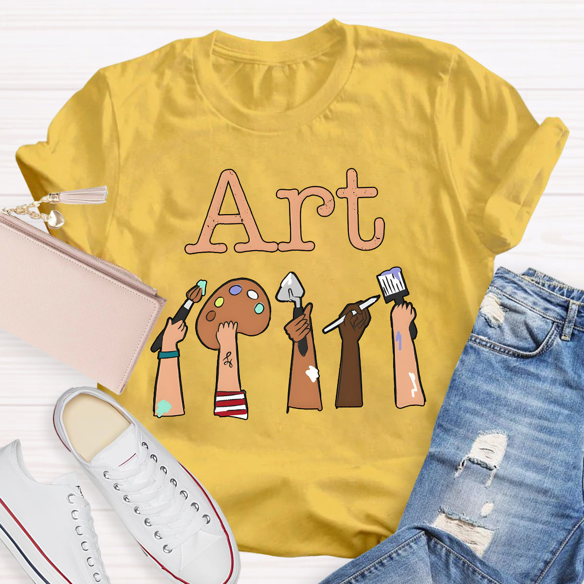 Art Pigment Tray Teacher T-Shirt