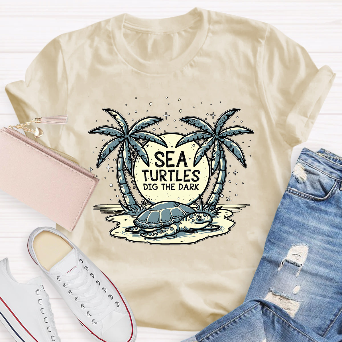 Sea Turtles Dig The Dark Reduce Light Pollution T-Shirt