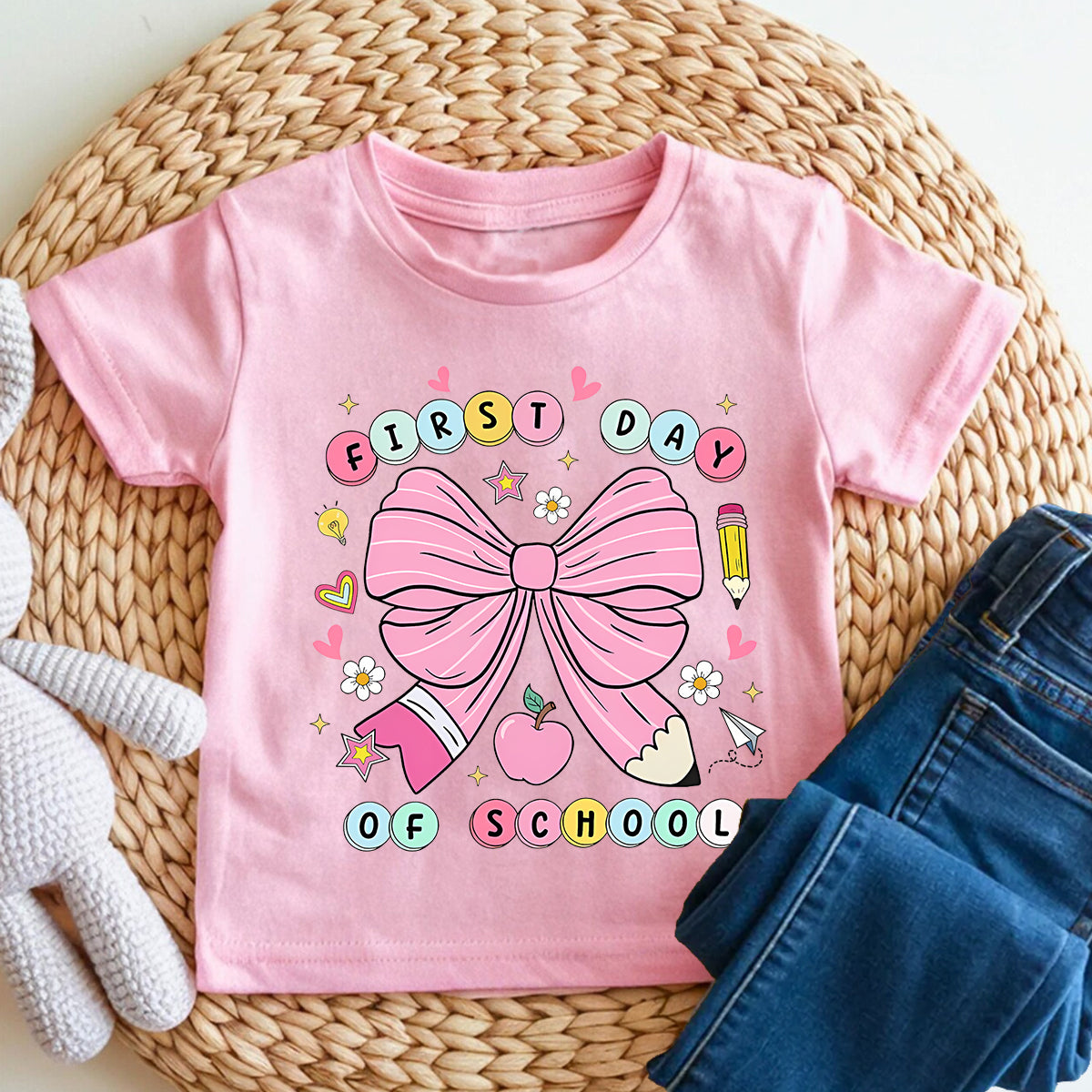 First Day Of School And School Bow Vibes Toddler T-shirts