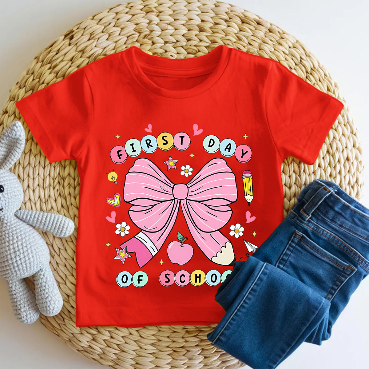 First Day Of School And School Bow Vibes Toddler T-shirts
