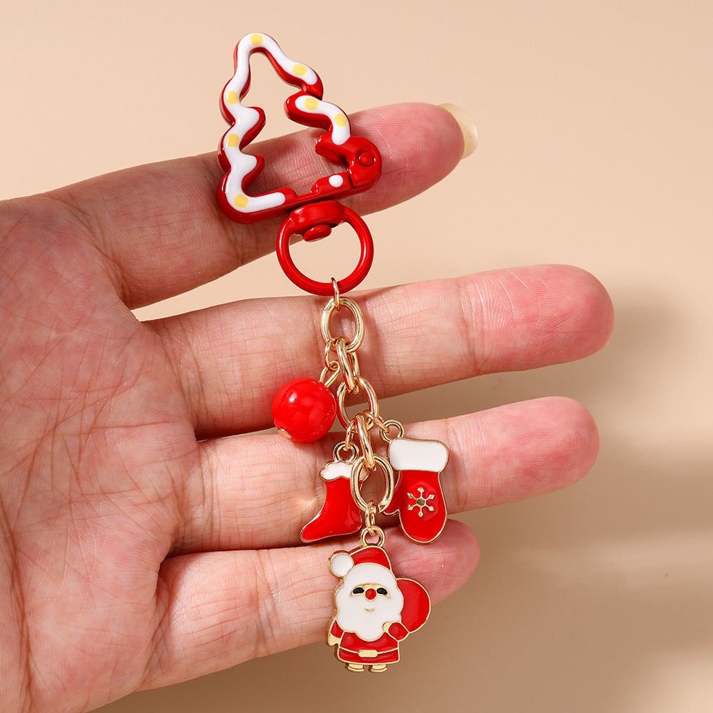 Christmas Glove Candy Snowman Christmas Tree Old Man Keychain