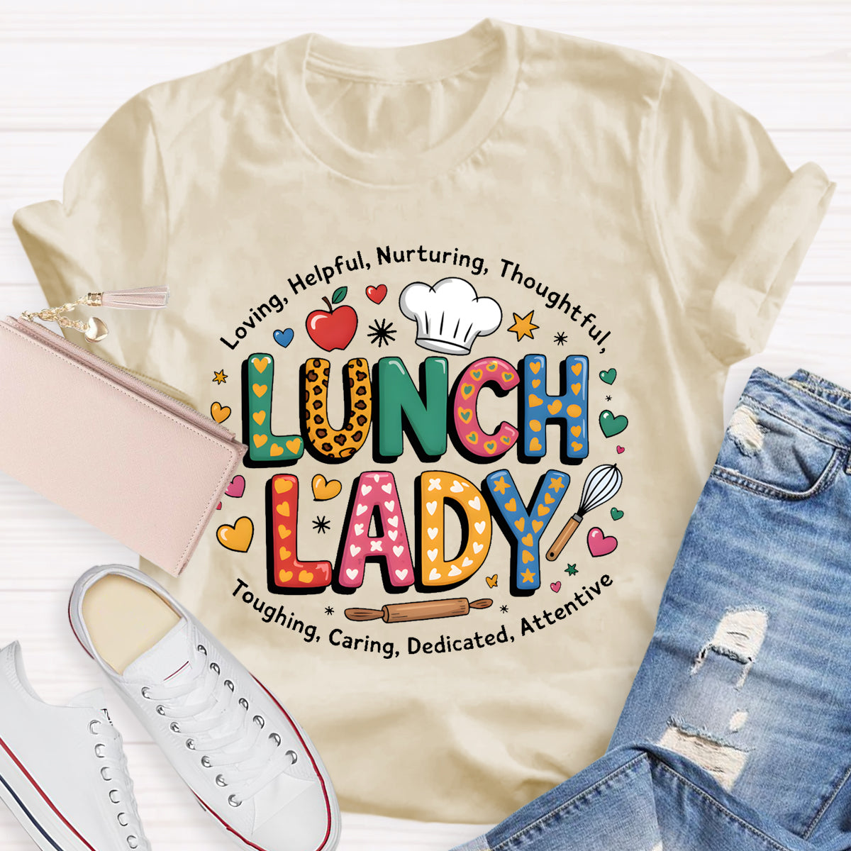 Lunch Lady Loving Helpful Teacher T-Shirt