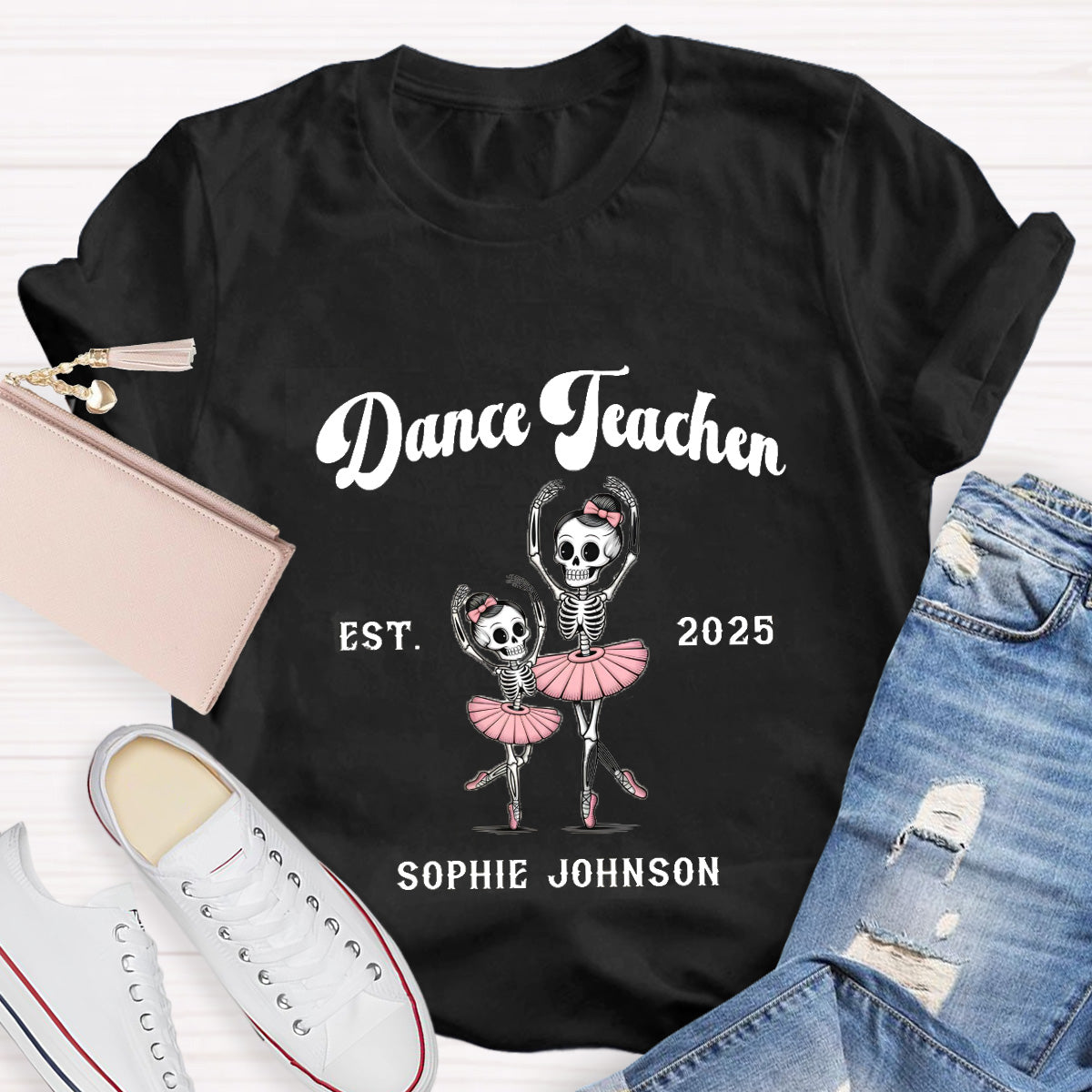 Personalized Year Pink Dance Teacher T-Shirt