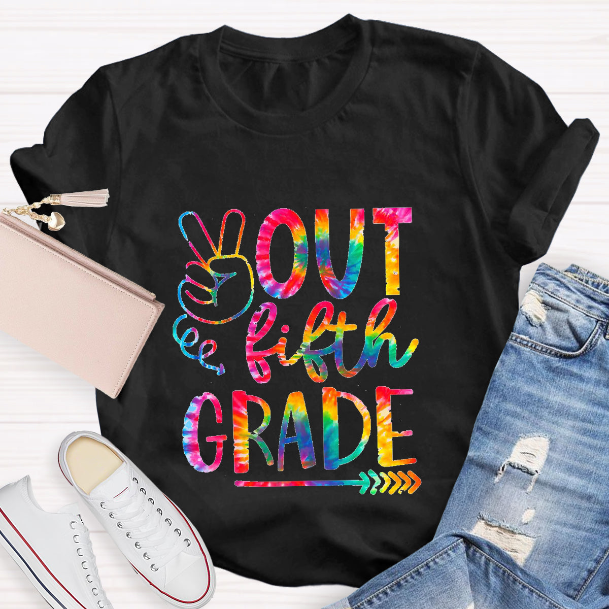 Personalized Grade Out Fifth Grade Teacher T-Shirt