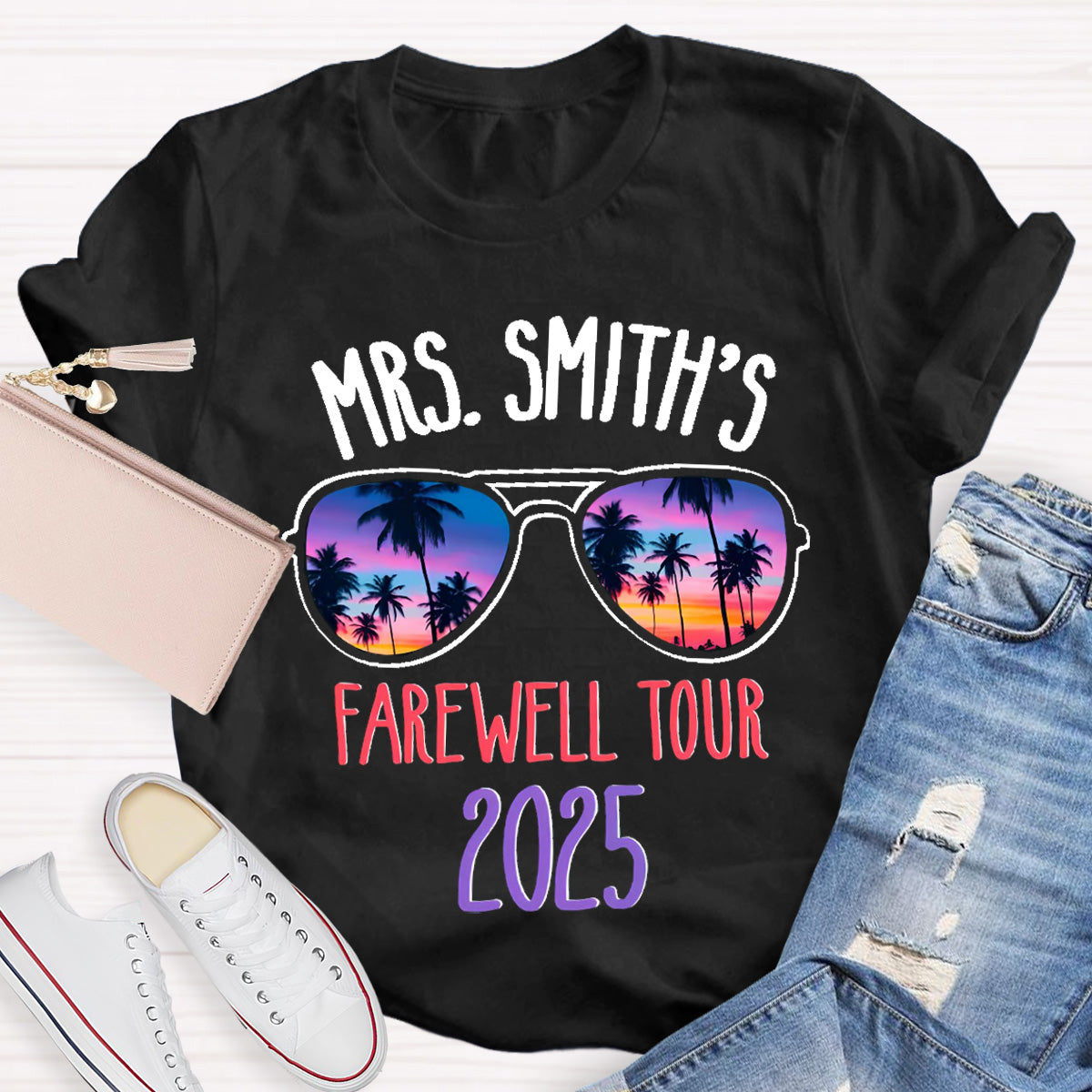 Personalized Name Farewell Tour Retirement Teacher T-Shirt