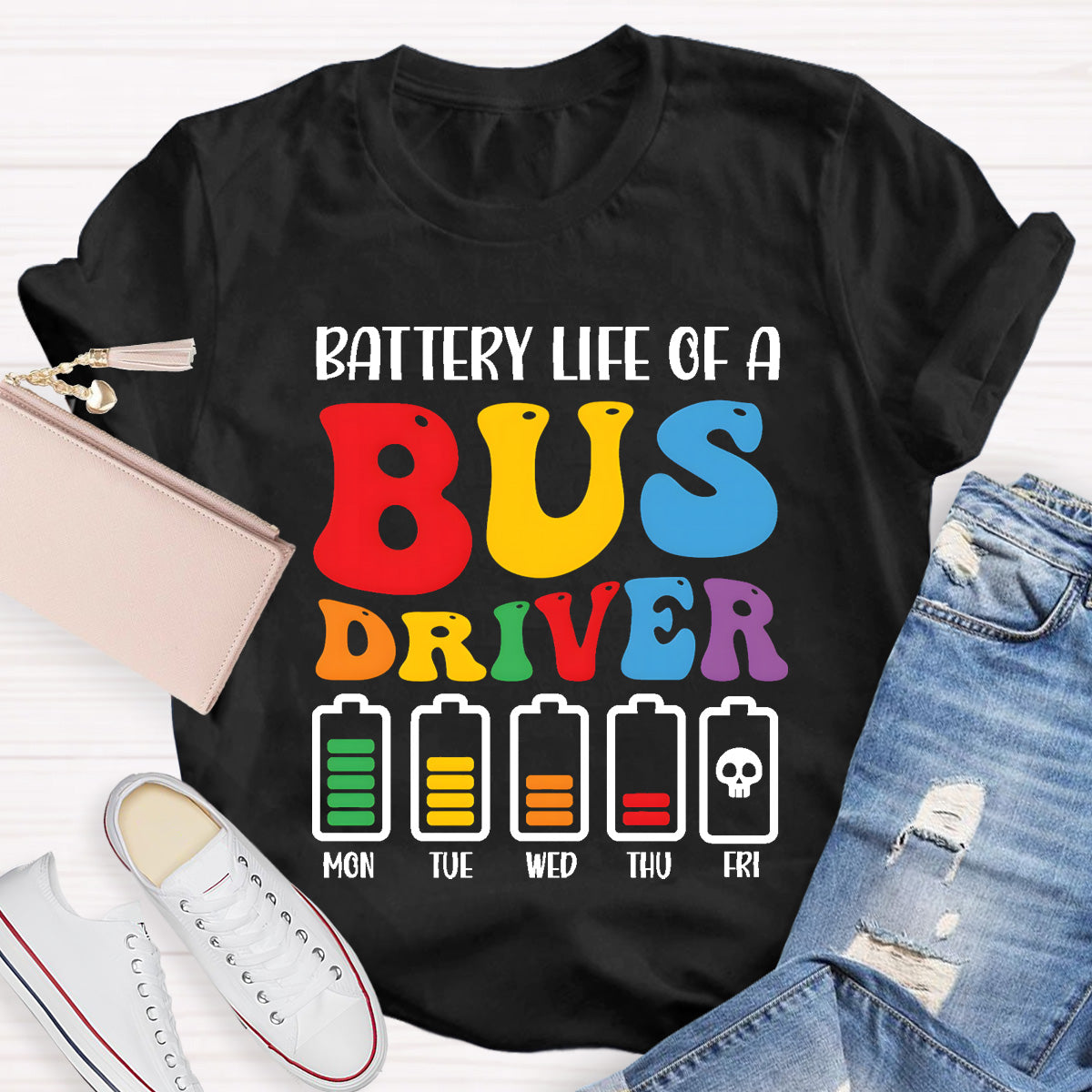 Battery Life Of A Bus Driver T-Shirt