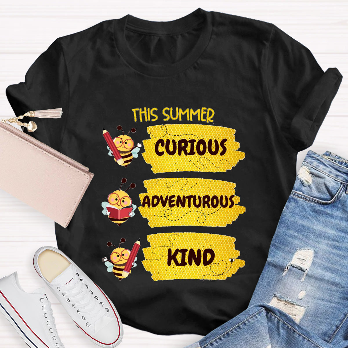 The Summer Curious  Adventurous Kind Teacher T-Shirt