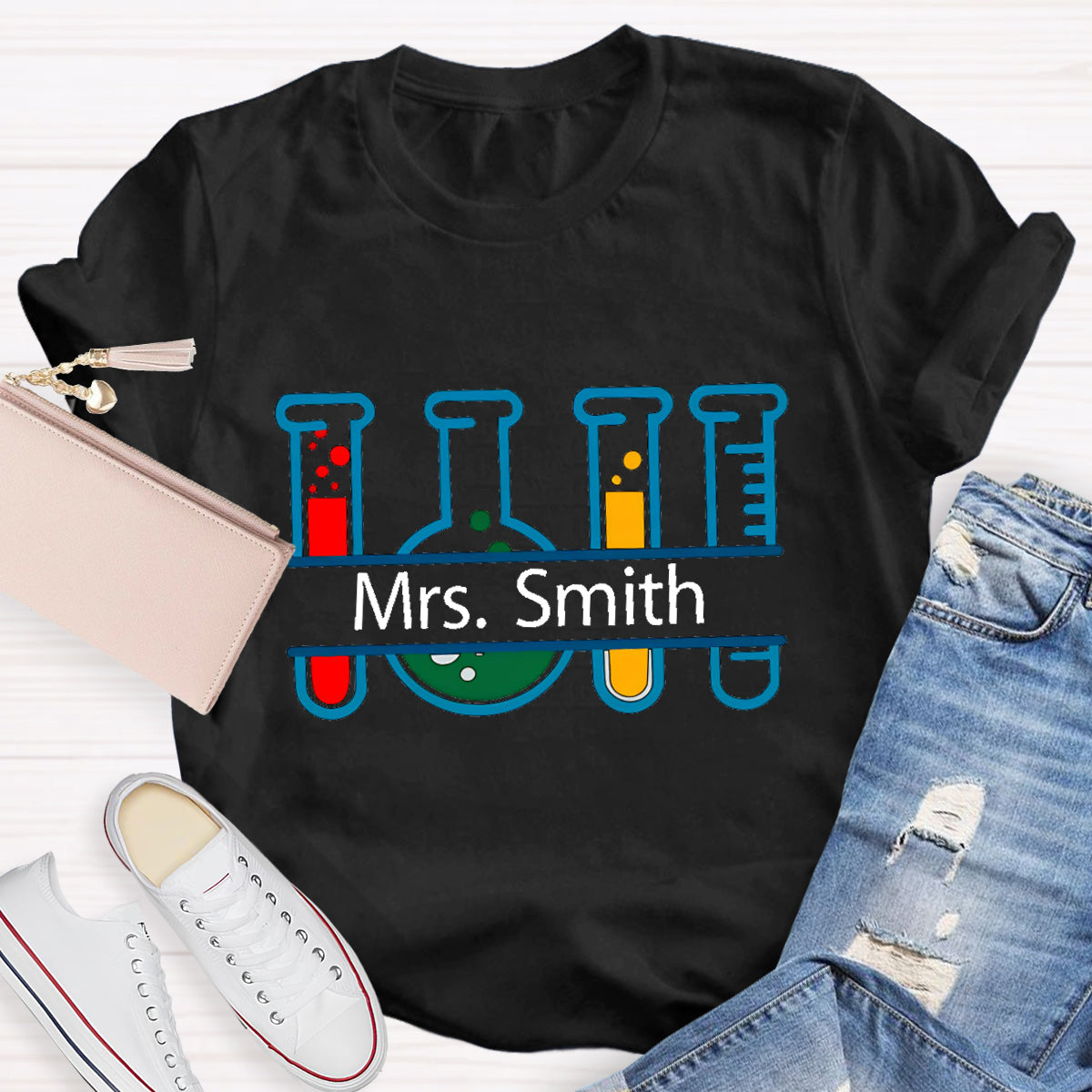 Personalized Name Chemical Teacher T-Shirt