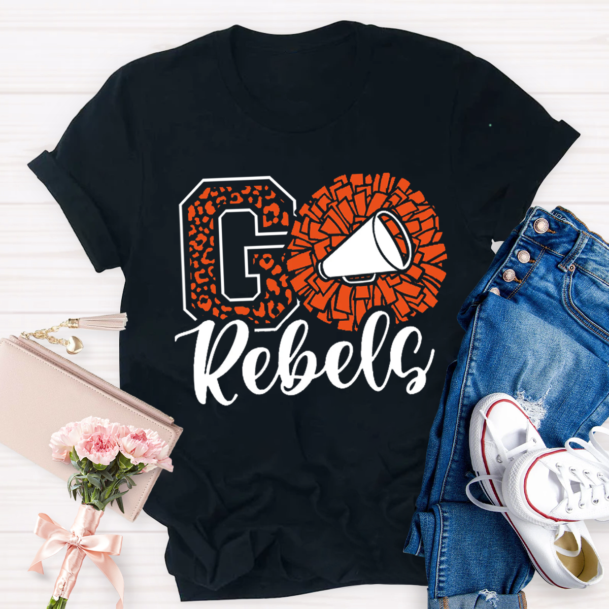 Leopards Rebels Cheer Little Mascot School Team Teacher T-Shirt
