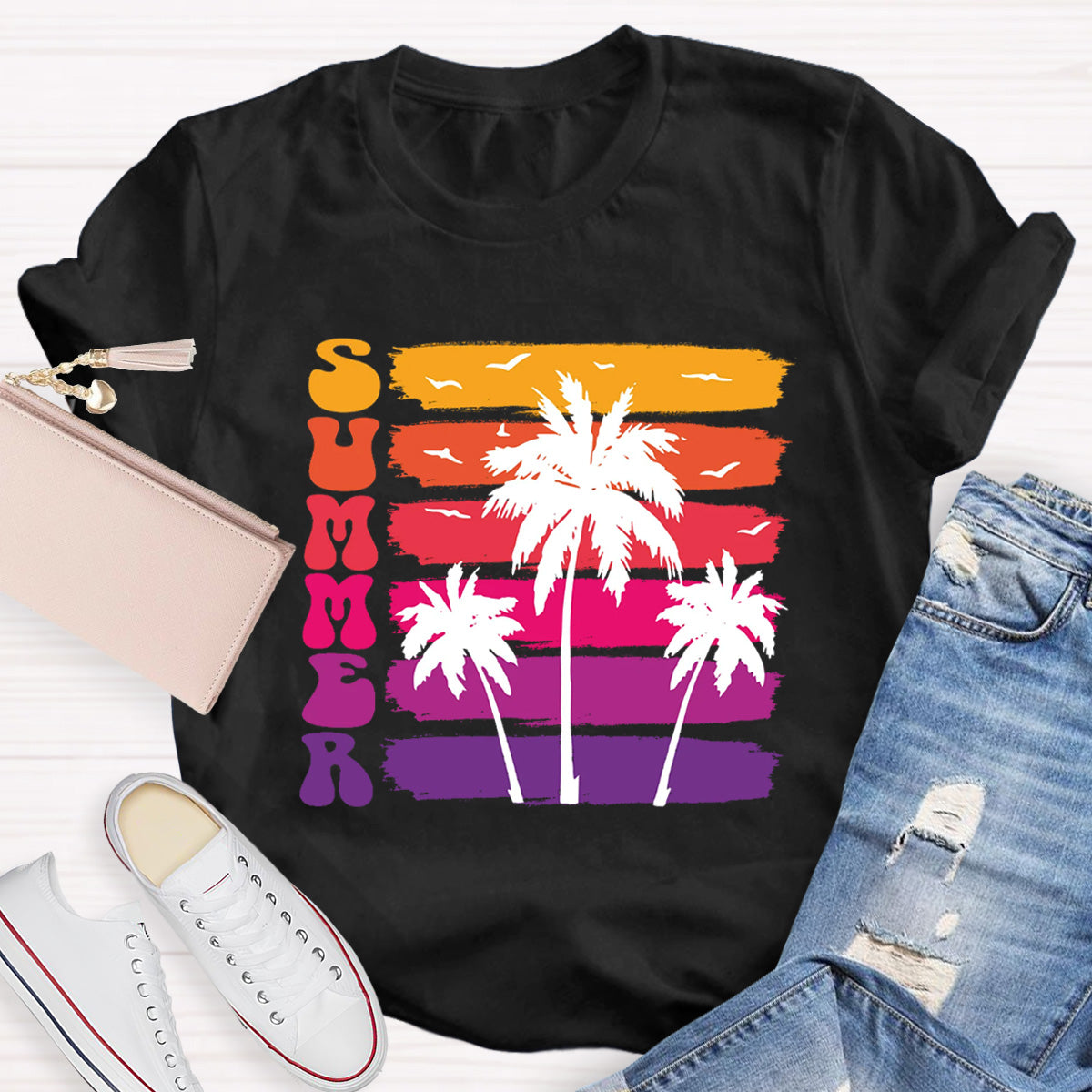 Summer Beach Teacher T-Shirt