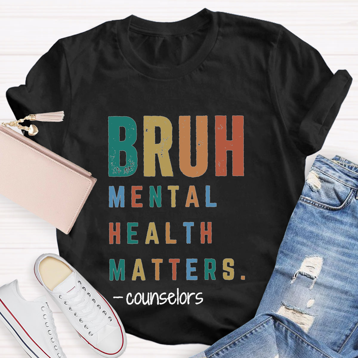 Personalized Position Bruh Mental Health Matters Teacher T-Shirt