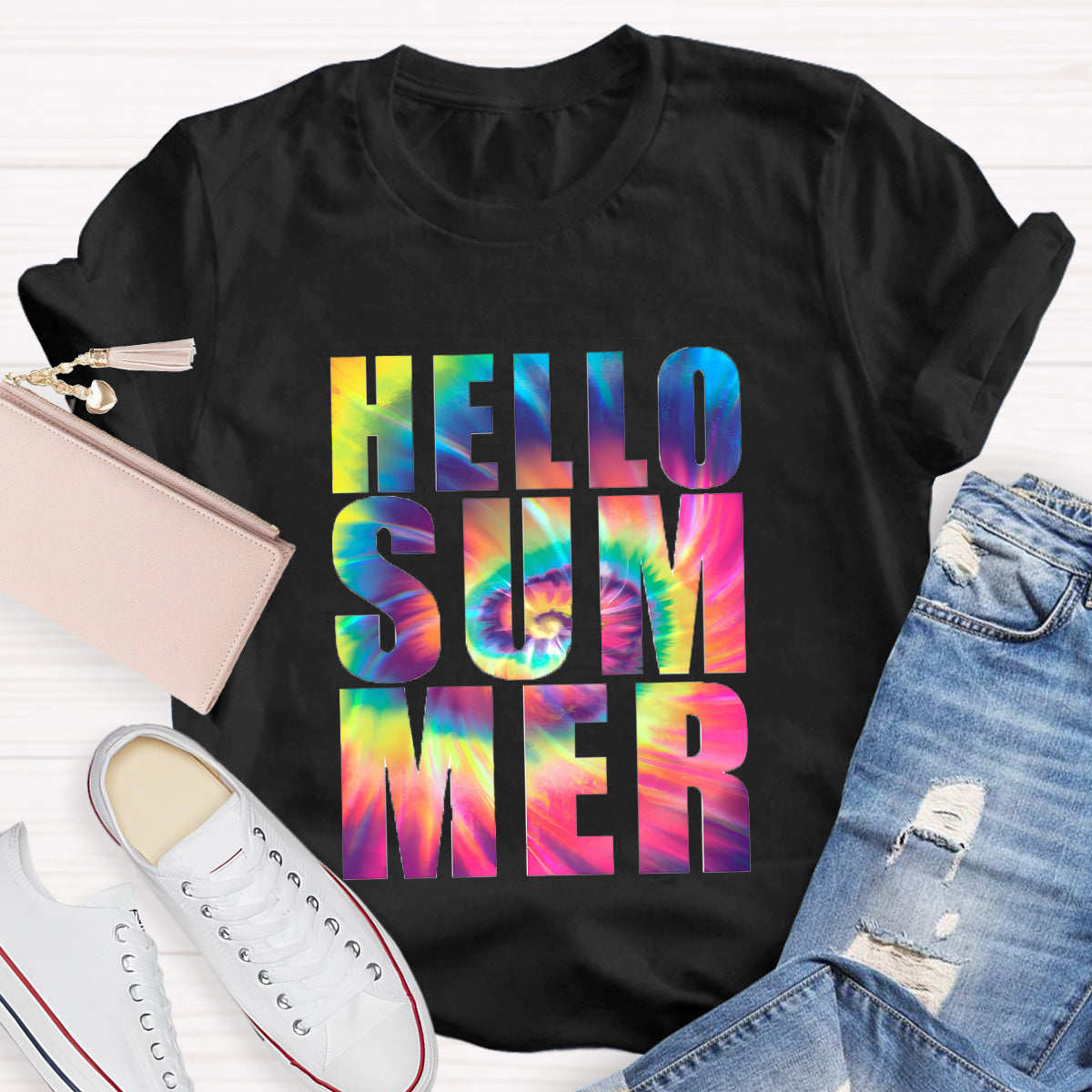 Hello Summer Rainbow Teacher T-Shirt