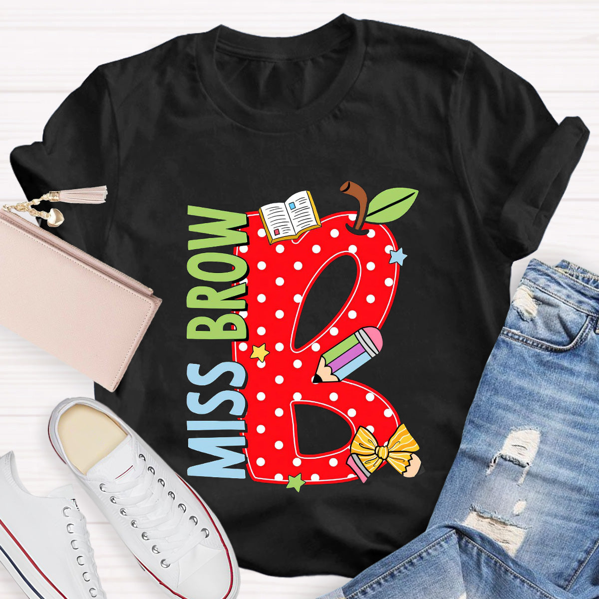 Personalized Name Book Teacher T-Shirt