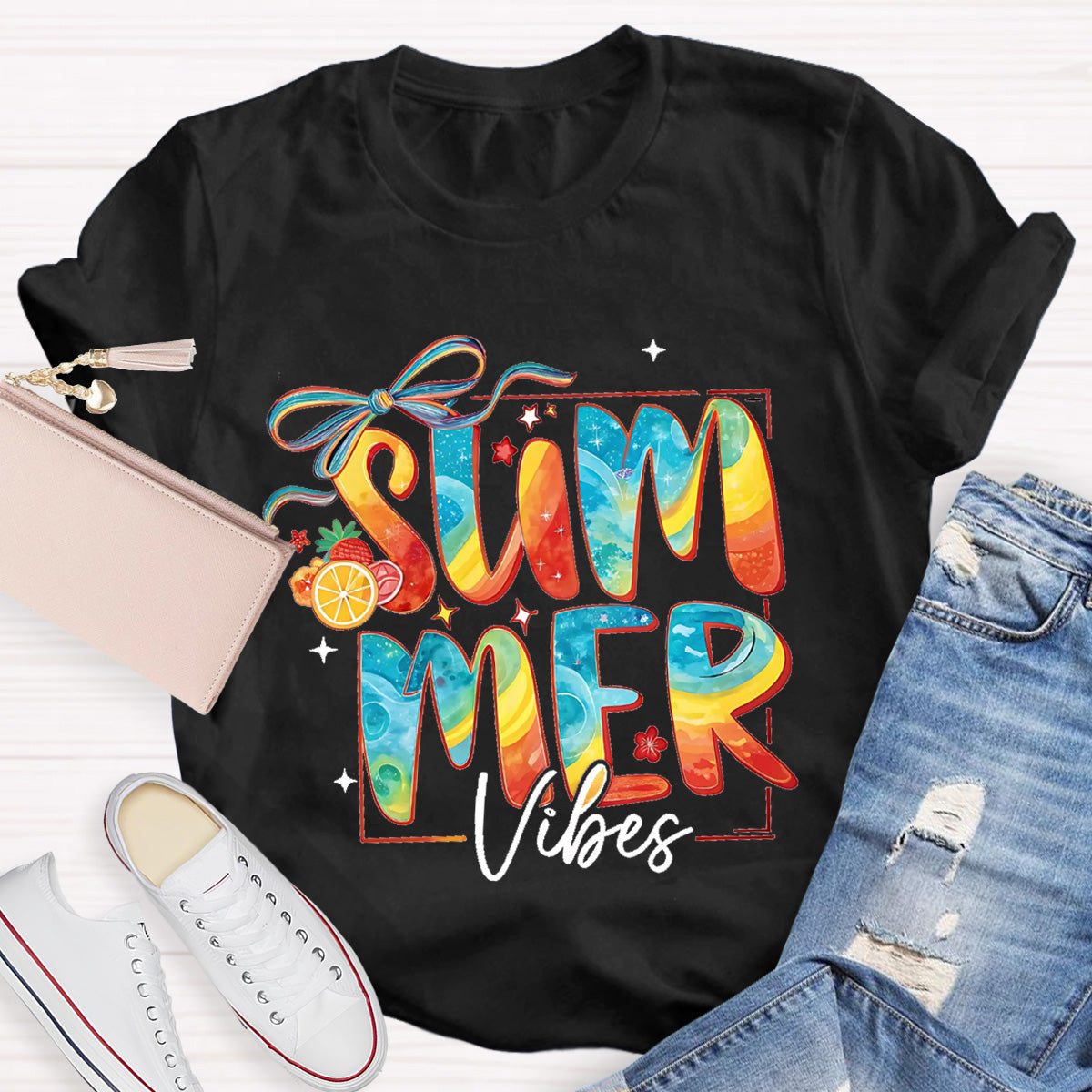 Summer Vibes Sunny Beach Teacher T-Shirt