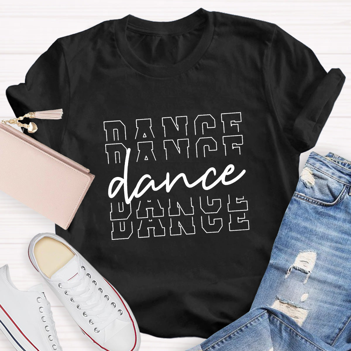 Dance Black Letters Teacher T-Shirt