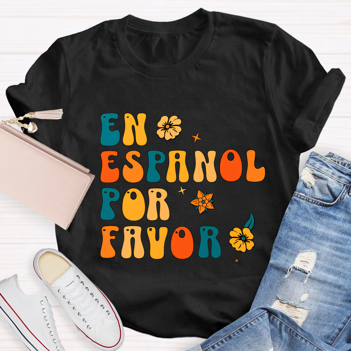 Retro En Español Por Favor Spanish Teacher T-Shirt