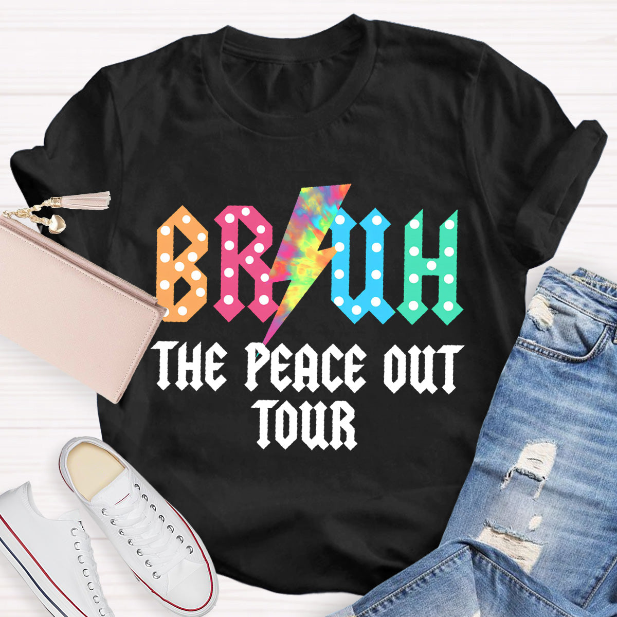 Bruh The Peace Out Tour Teacher T-Shirt
