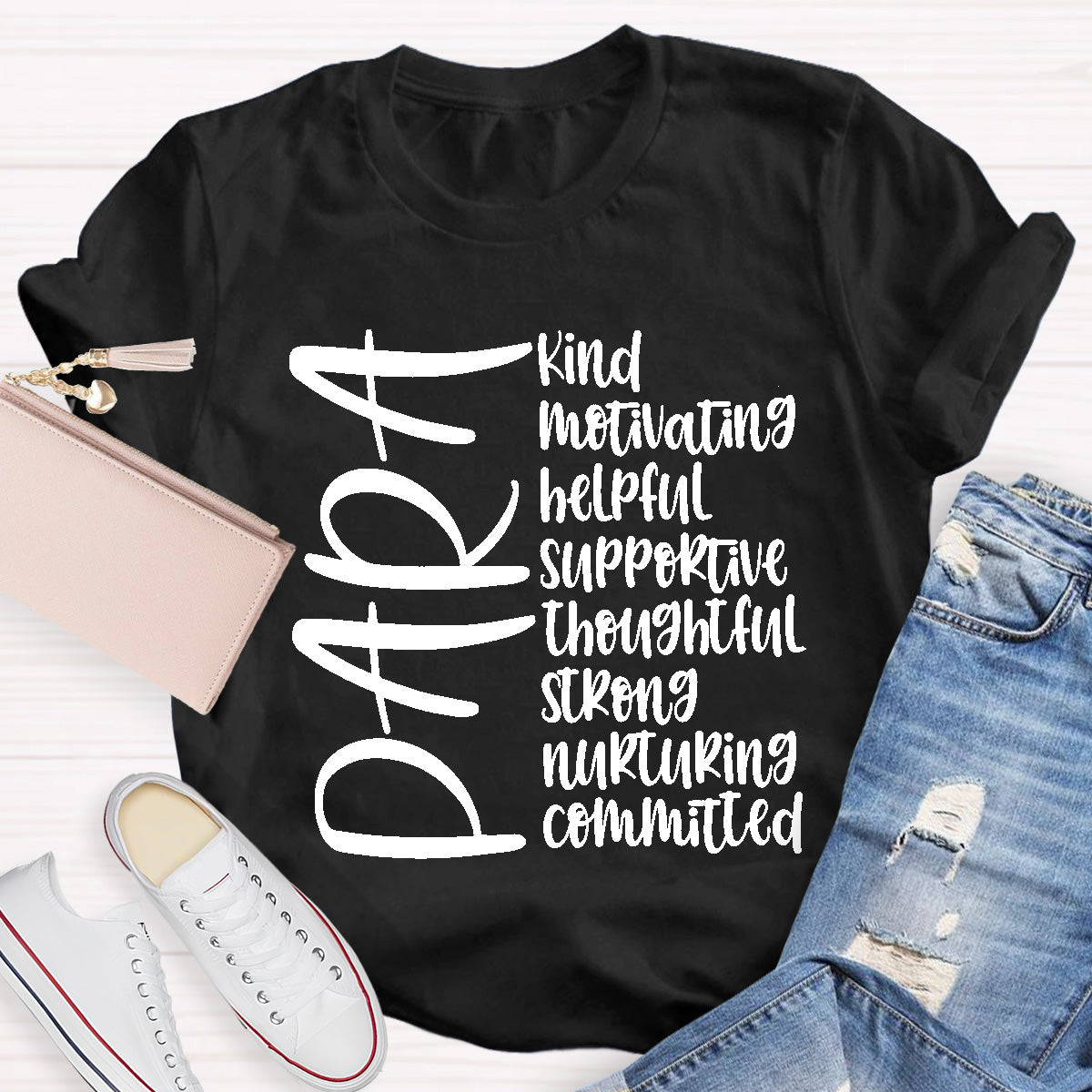 Para Teacher Helpful Kind Motivating T-Shirt
