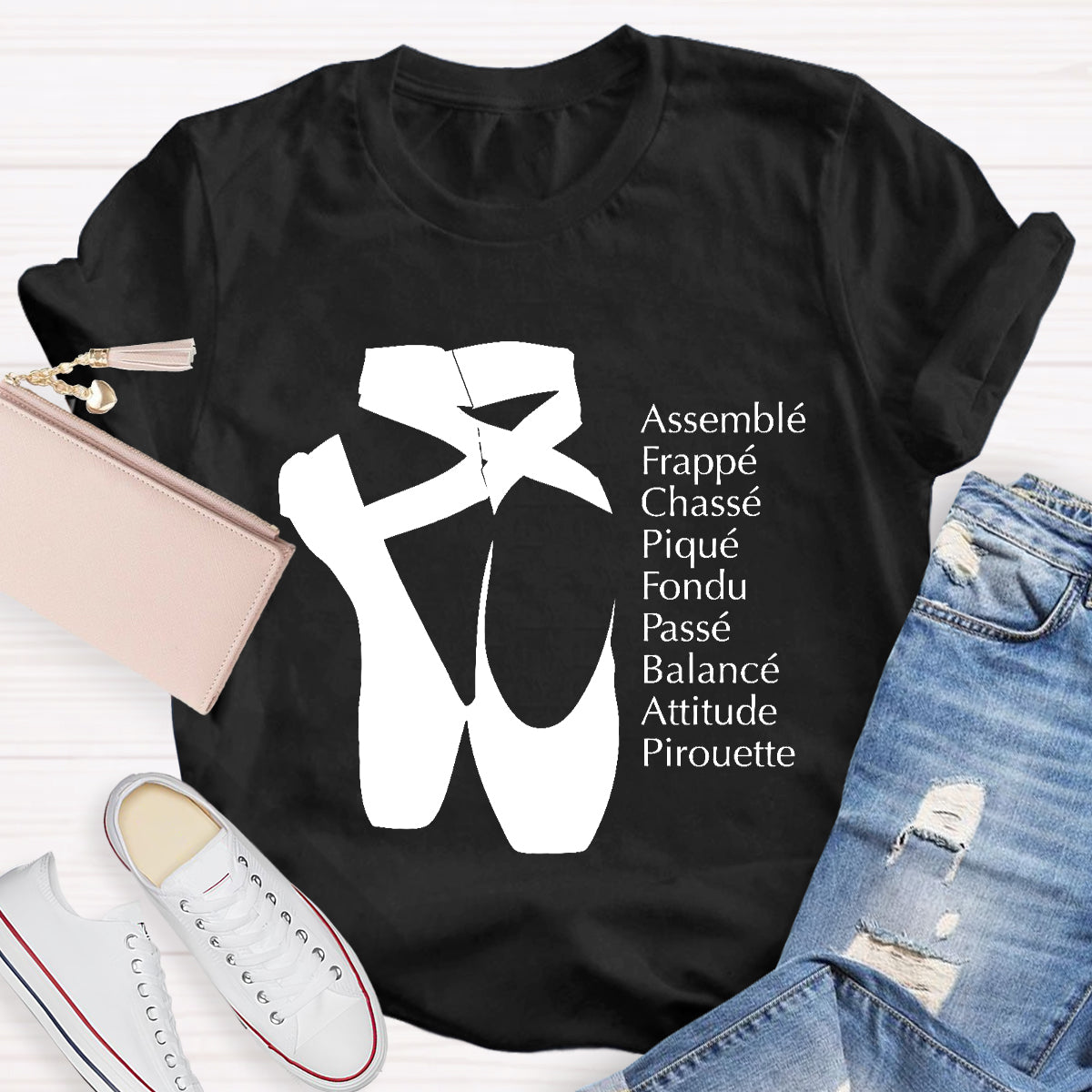 Ballet Terms Classic Pointe Shoes Ballerina Dancer T-Shirt