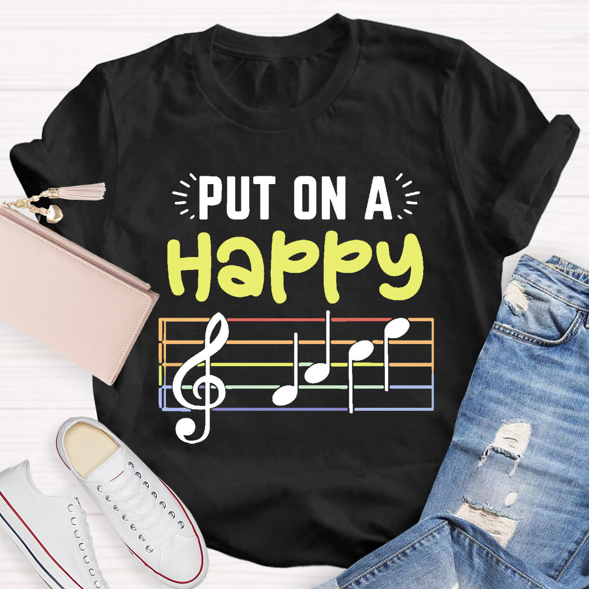 Put On A Happy Music Teacher T-Shirt