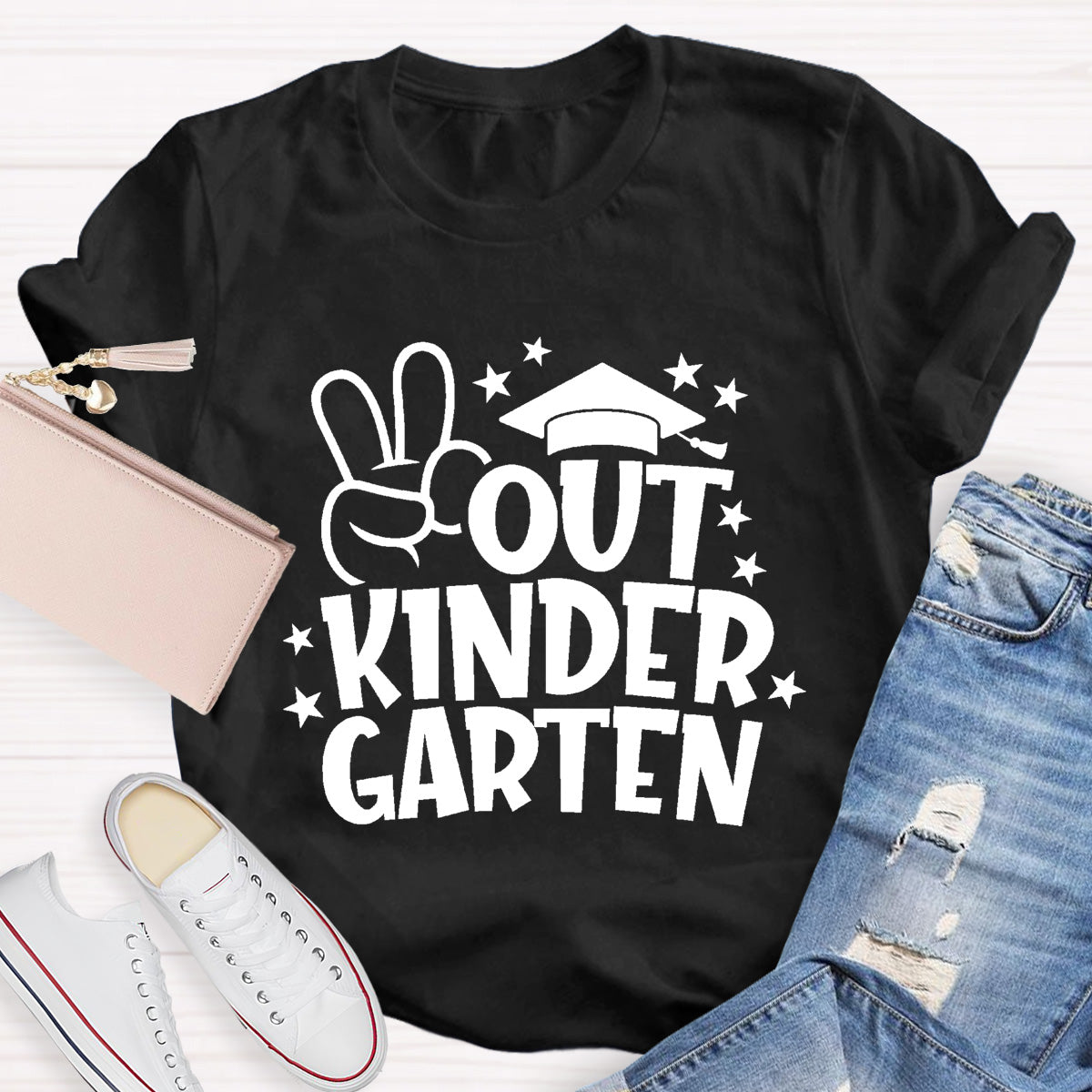 Personalized Grade Out Kinder Garten Teacher T-Shirt