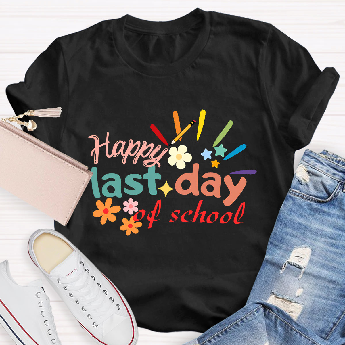 Happy Last Day Of School Flower T-Shirt