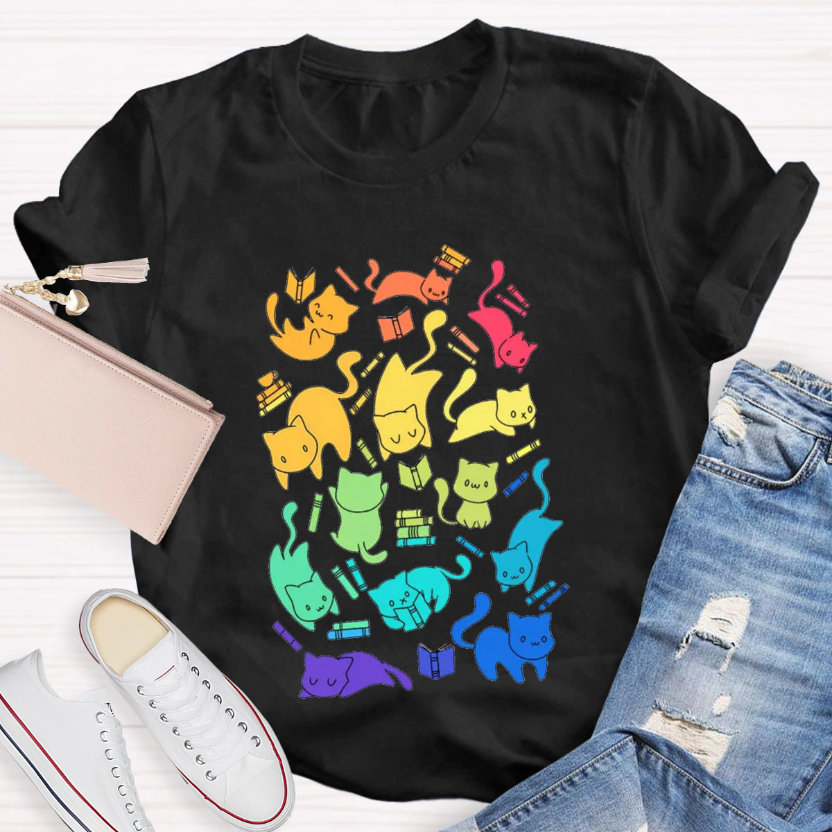 Funny Cat Art Teacher T-Shirt