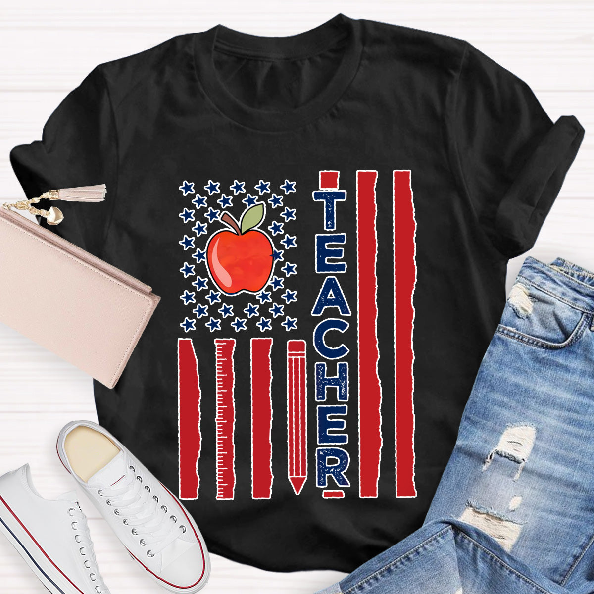 Teacher Apple Star Teacher T-Shirt
