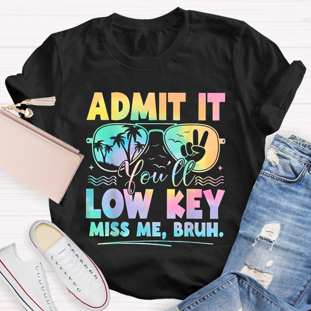 Low Key Miss Me Bruh Teacher T-Shirt