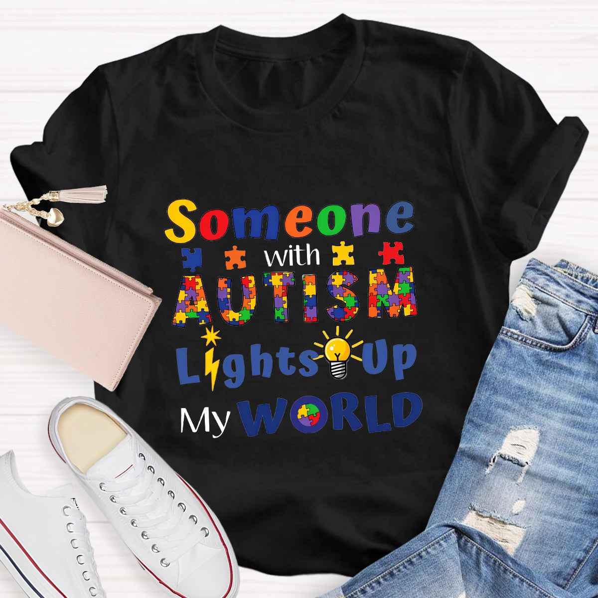 Someone With Autism Lights Up My World T-Shirt
