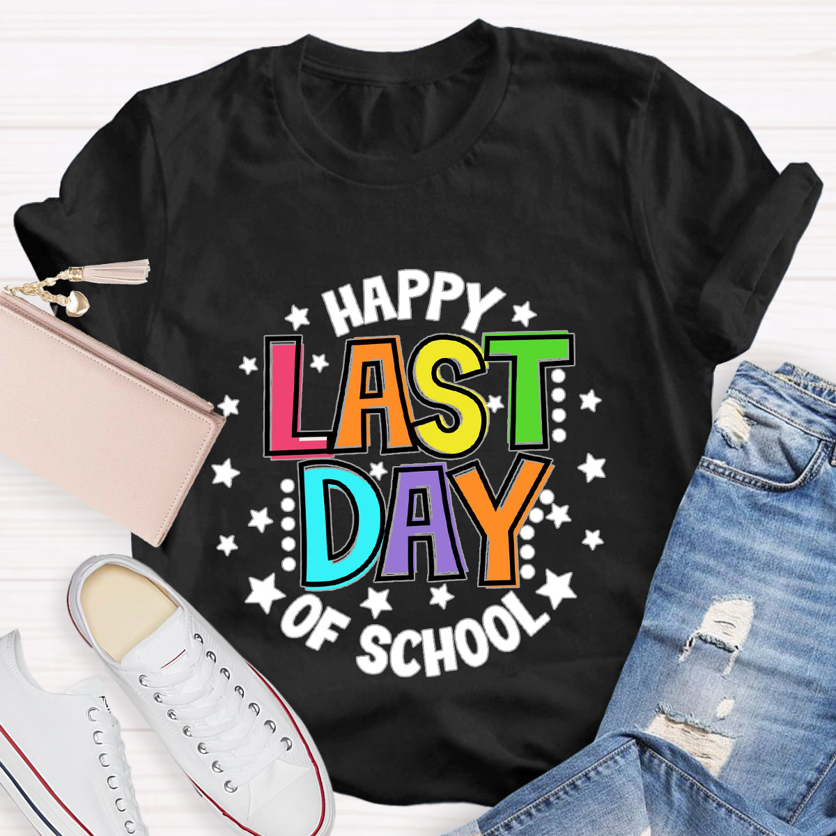 Happy Last Day Of School Star Circle T-Shirt