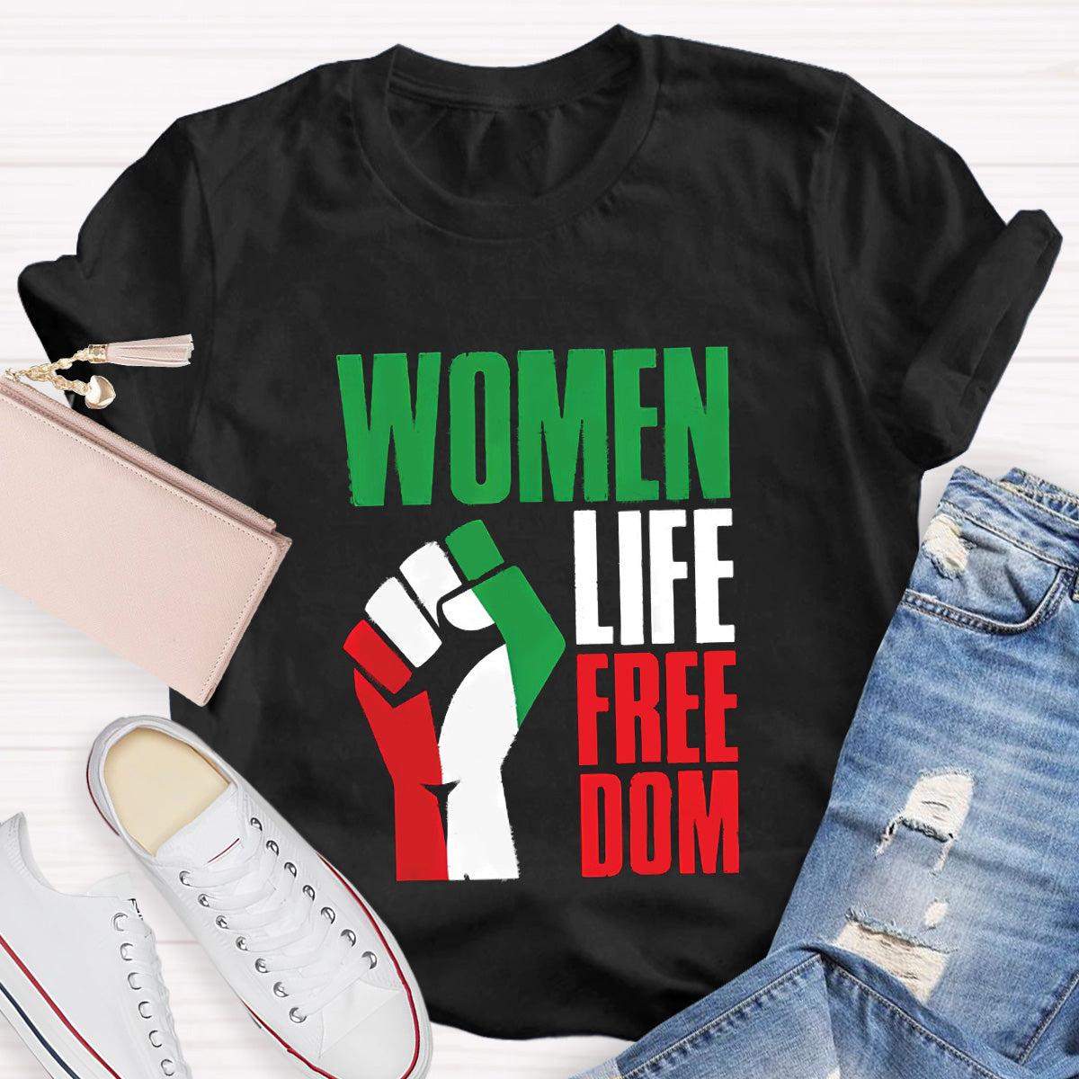 Woman Life Freedom Teacher T-Shirt