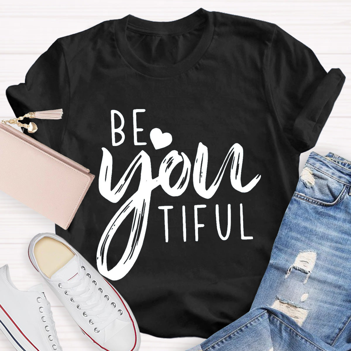 Be Yo Tiful Heart Teacher T-Shirt