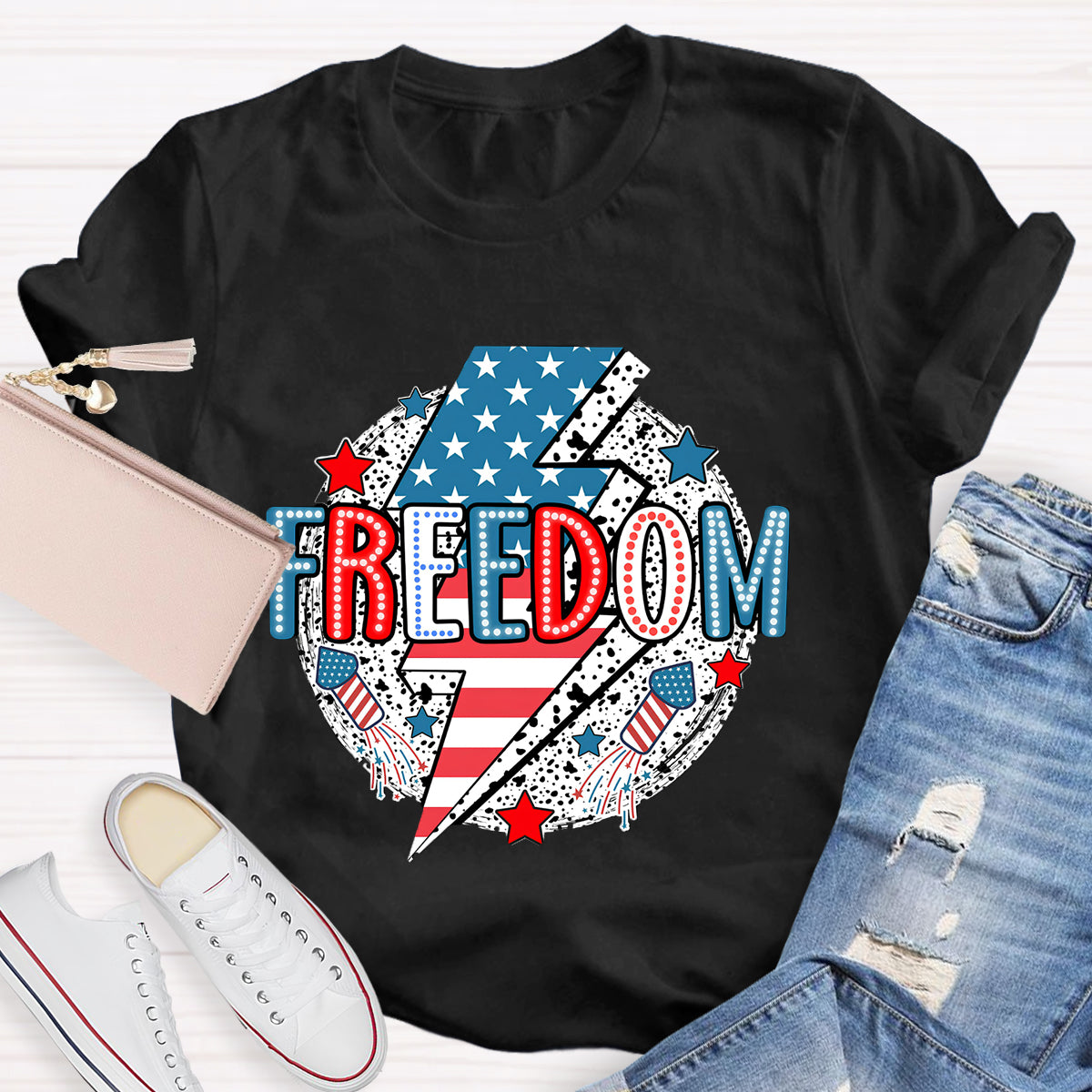 Feel The Freedom In 7.4 Teacher T-Shirt