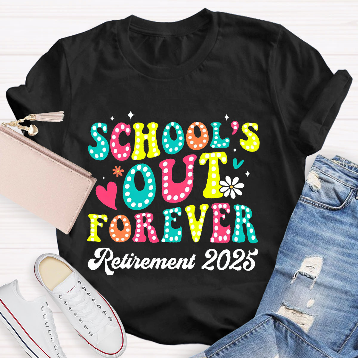 Personalize Year Schools Out Forever Teacher T-Shirt