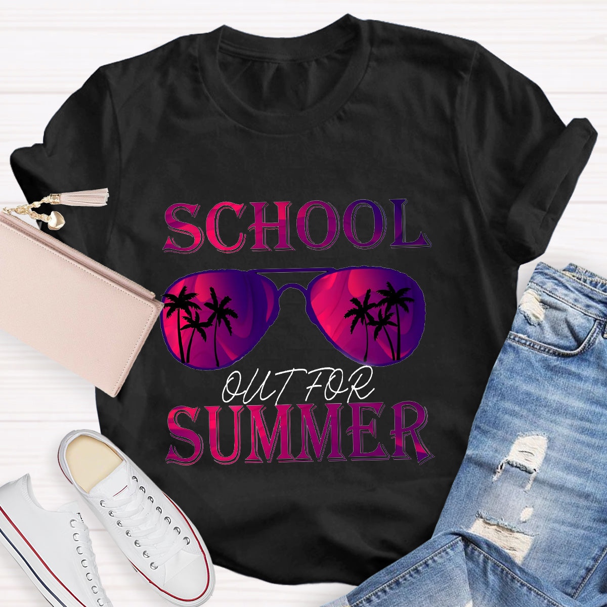 Summer Beach School Out For Summer Teacher T-Shirt