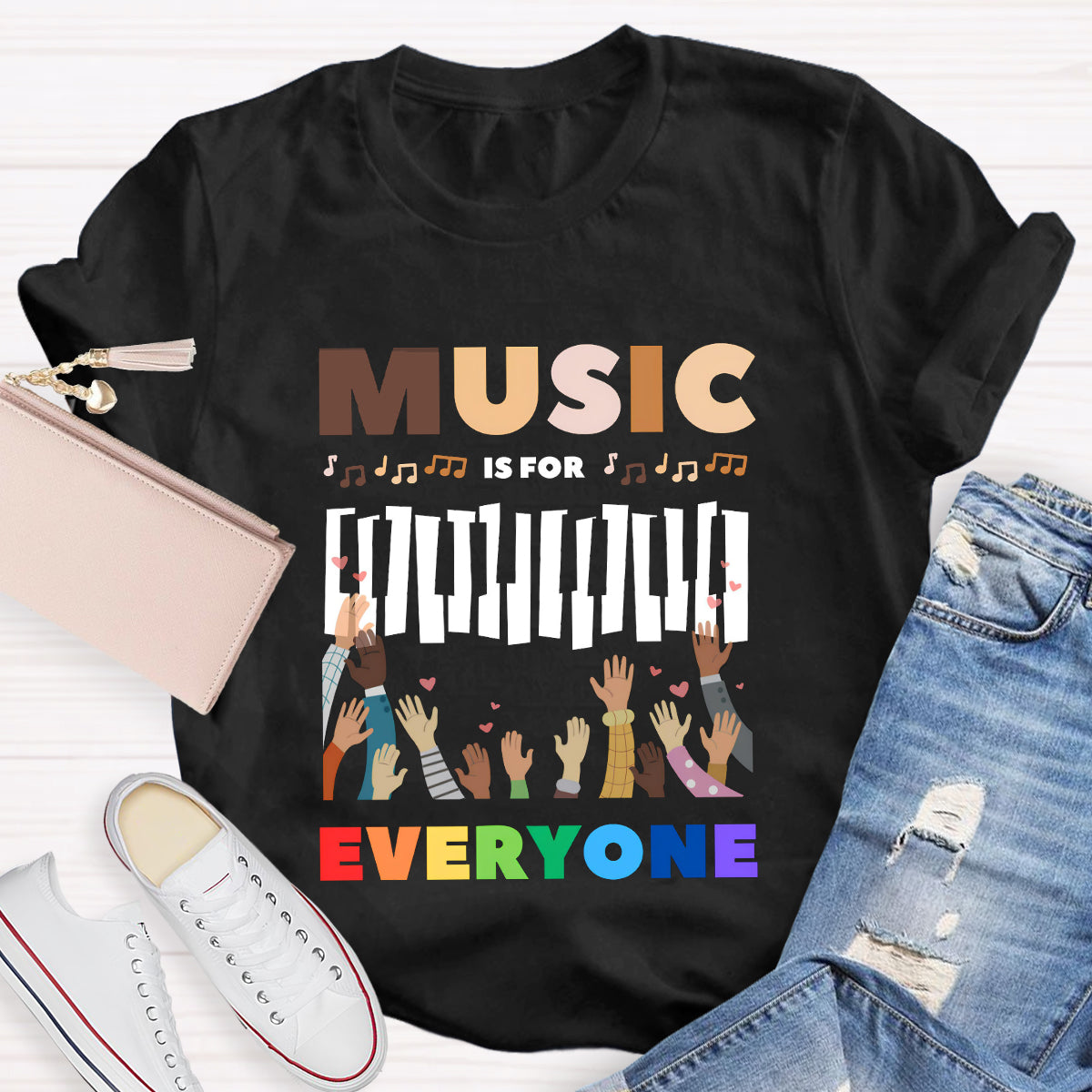 Music Is For Everyone Teacher T-Shirt
