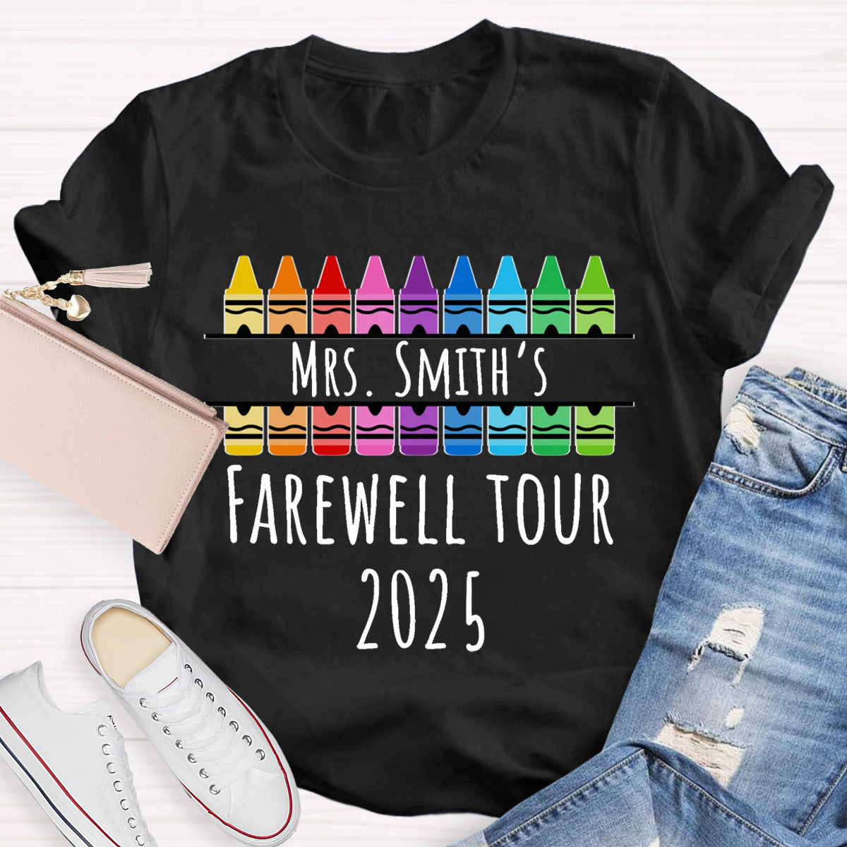 Personalized Name And Year Farewell Tour Teacher T-Shirt