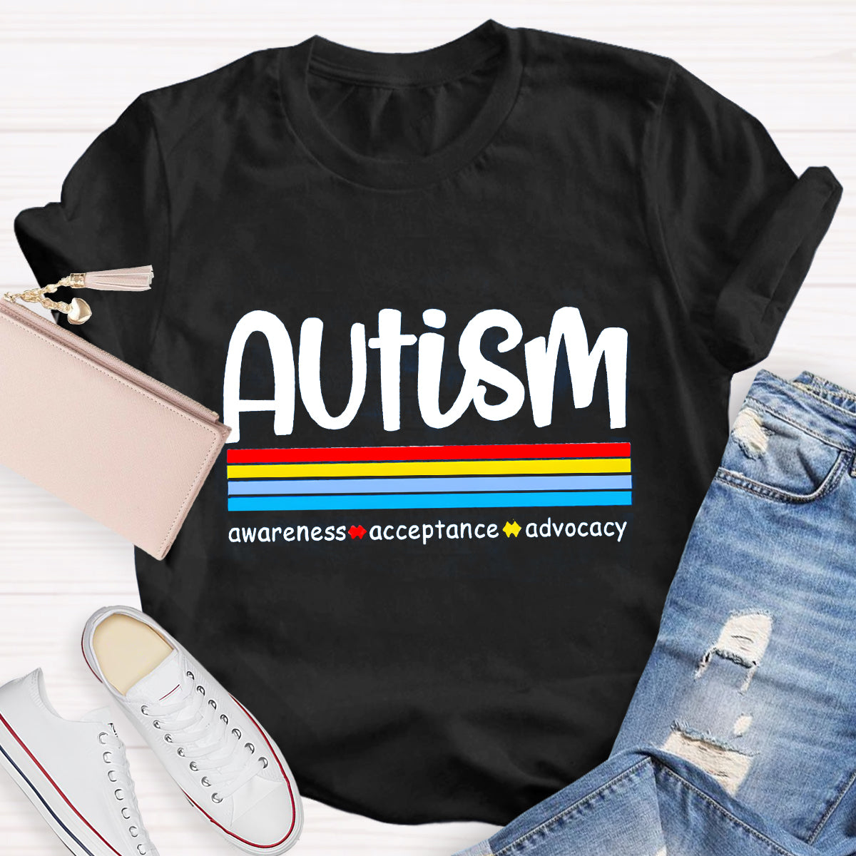 Autism Awareness Acceptance Advocacy Teacher T-Shirt