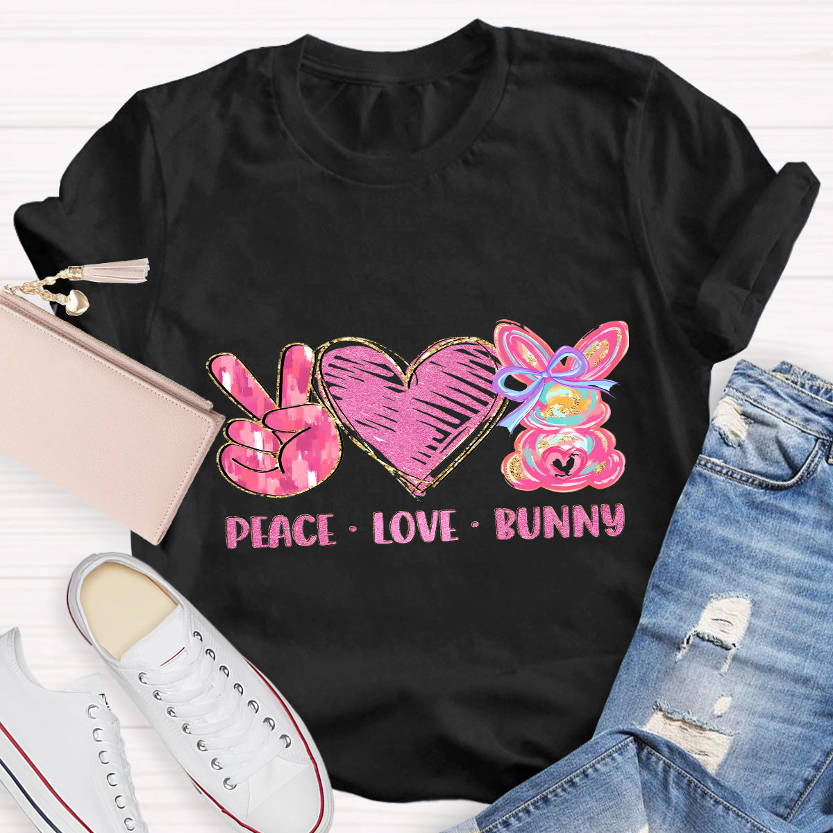Peace And Love Teacher T-Shirt