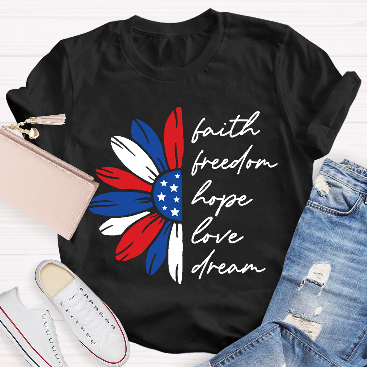 Freedom Hope Love Dream  Teacher T-Shirt