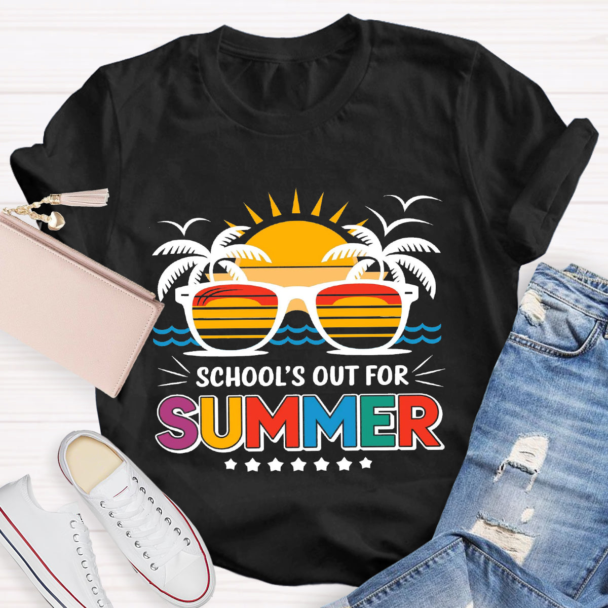 School's Out For Summer Sunglasses T-Shirt