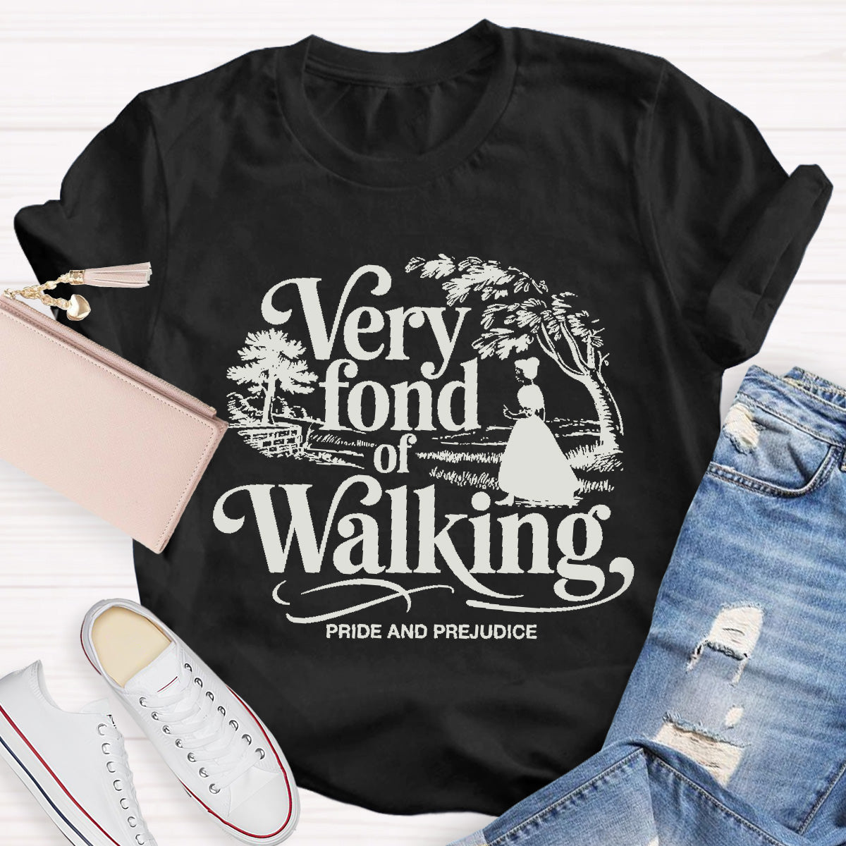 Very Fond Of Walking Teacher T-Shirt