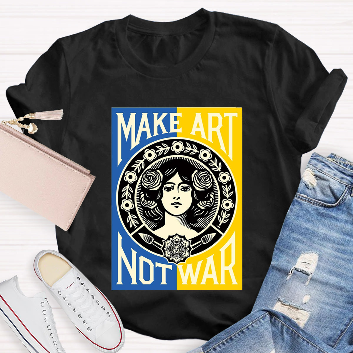 Make Art Not War Teacher T-Shirt