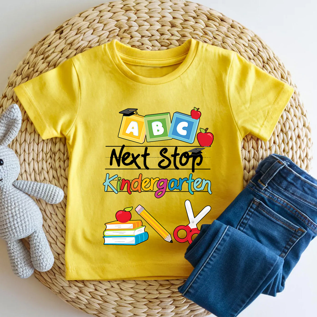 Personalized Grade Next Stop Kindergarten Abc Blocks Toddler T-shirts