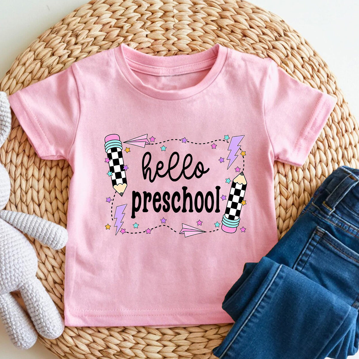 Personalized Grade Hello Preschool Ready Toddler T-shirts