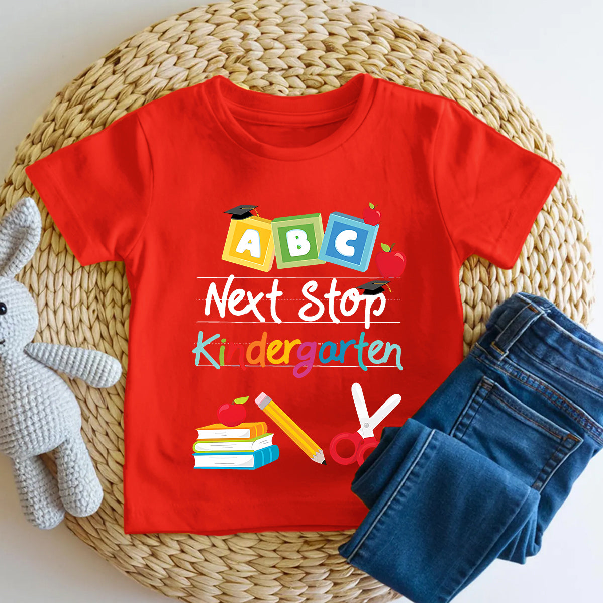 Personalized Grade Next Stop Kindergarten Abc Blocks Toddler T-shirts